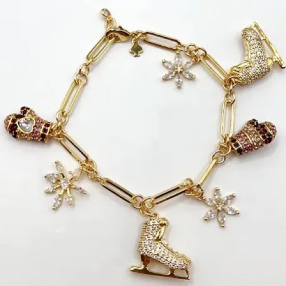 Authentic New with tag kate spade Gold-Tone Holiday Charm Bracelet
